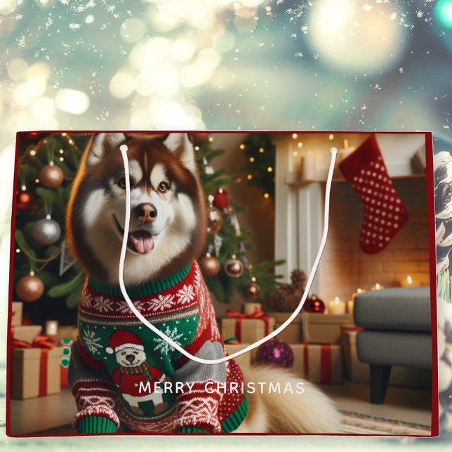 Merry Christmas Photo Large Gift Bag (Creator Uploaded)