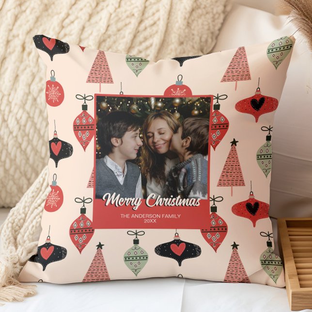Merry Christmas Photo Mid Century Modern Cushion (Creator Uploaded)