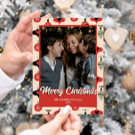 Merry Christmas Photo Mid Century Modern Holiday Card<br><div class="desc">Send warm wishes this holiday season with our customisable Mid Century Modern Christmas card. Perfect for adding a personal touch, this card allows you to insert your own photo and customise the text. With a charming design that blends festive elements, it's an ideal way to share holiday cheer with friends...</div>