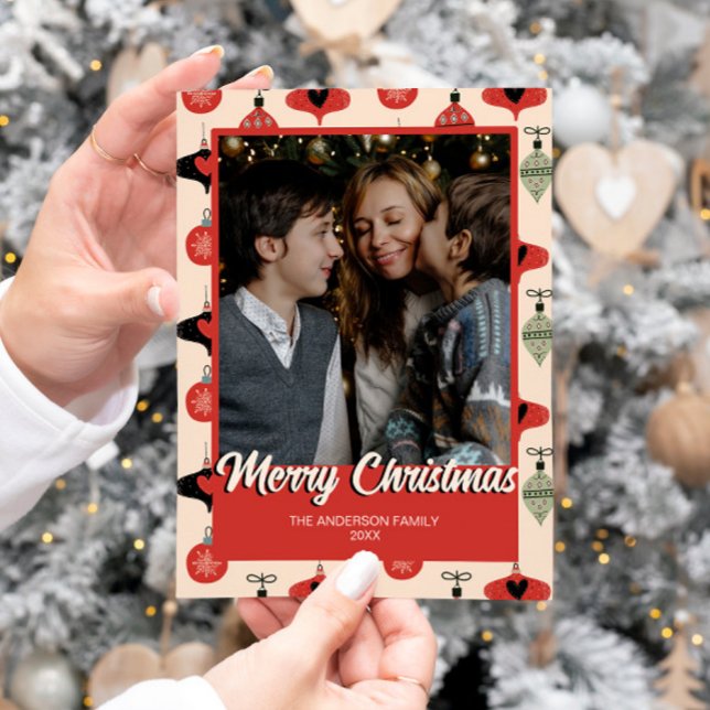 Merry Christmas Photo Mid Century Modern Holiday Card (Creator Uploaded)