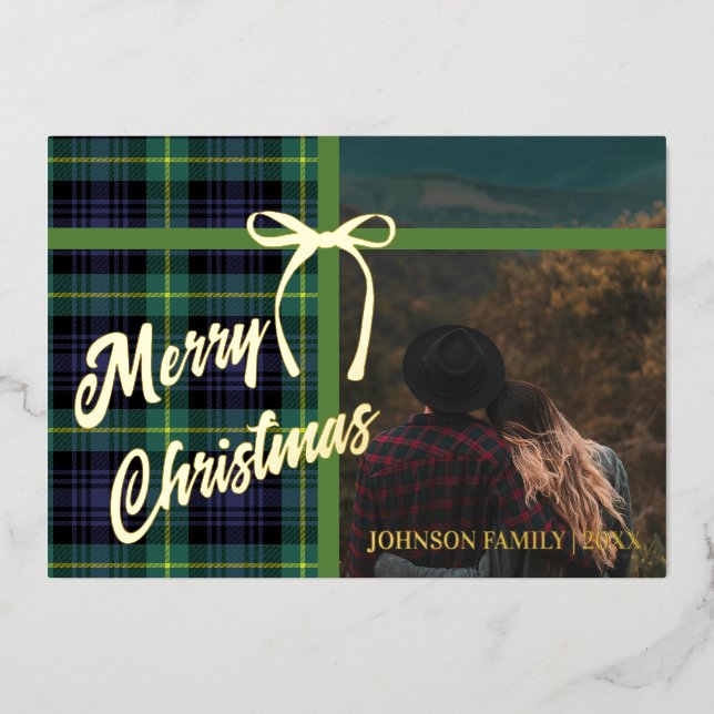 Merry Christmas Photo Minimal Rustic Outdoors (Front)