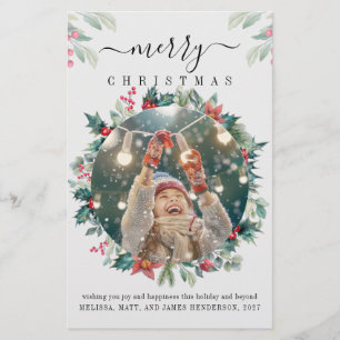 Merry Christmas Photo Mistletoe Holiday Card
