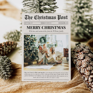 Merry Christmas Photo Newspaper Holiday Card