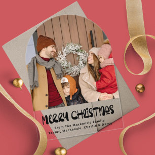 Merry Christmas Photo Personalised Card Acrylic Invitations
