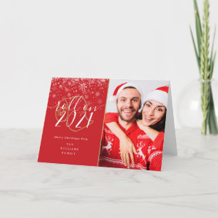 Merry Christmas Photo Roll On New Year Fun Holiday Card