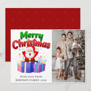 Merry Christmas Photo Santa Holiday Card