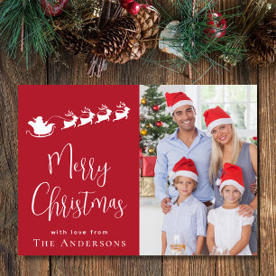 Merry Christmas Photo Santa Holiday Card