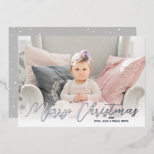 Merry Christmas Photo Silver