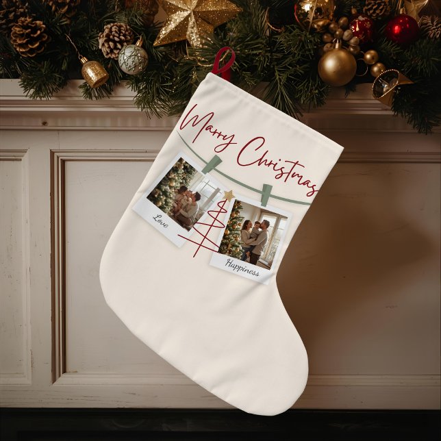Merry Christmas Photo Stocking | Love & Happiness (Creator Uploaded)