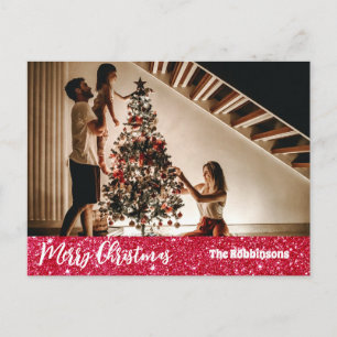 Merry Christmas Photo template Greeting Holiday Postcard