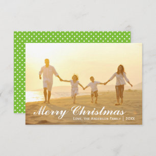 Merry Christmas Photo w/Green Dots - 3x5 Card