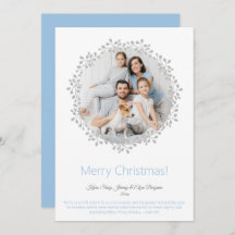 Merry Christmas Photo Wreath Flat Holiday Card