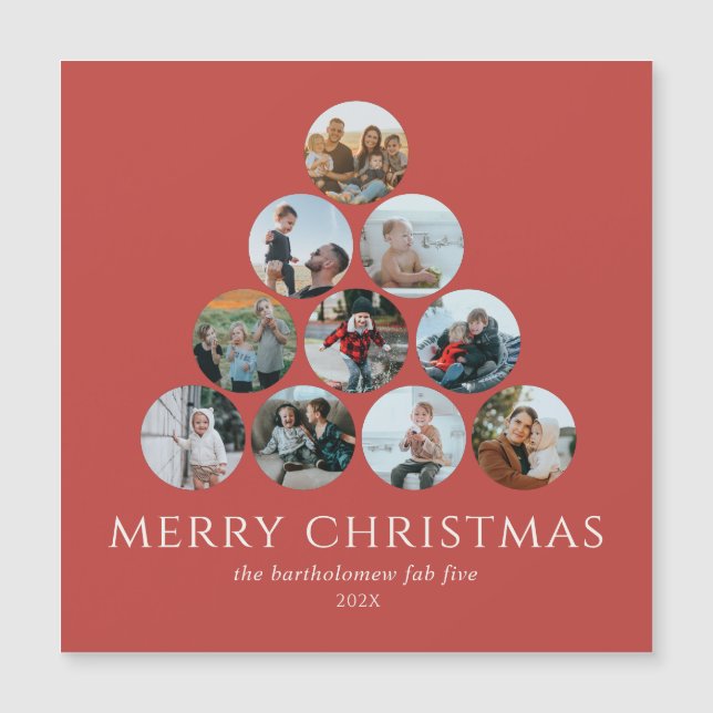 Merry Christmas Photos Refrigerator Magnet (Front)