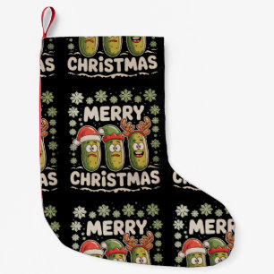 Merry Christmas Pickle Lover Xmas Lights Ugly Small Christmas Stocking