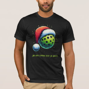 Merry Christmas Pickleballer Santa Hat Sports T-Shirt