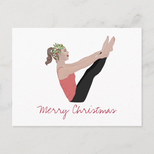 Merry Christmas Pilates Postcard (Front)