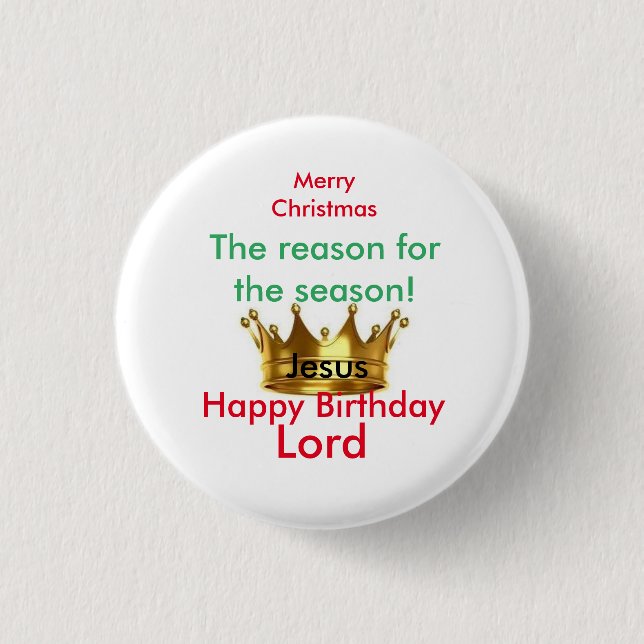 Merry Christmas Pin Round (Front)