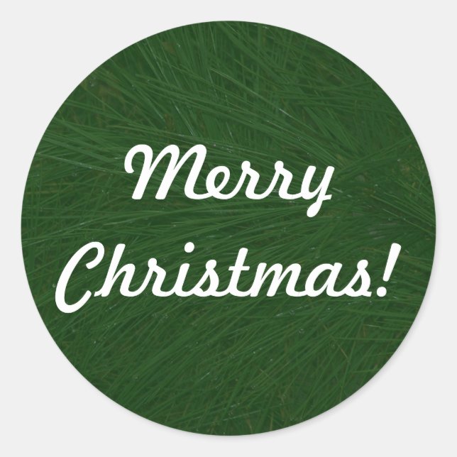 Merry Christmas Pine Tree Close Up Sticker (Front)
