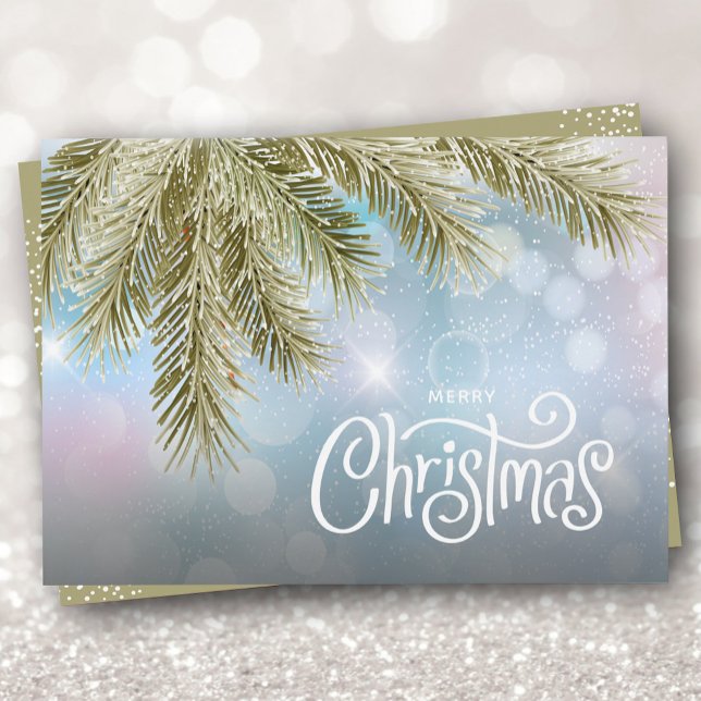 Merry Christmas Pines Non-Photo Holiday Card (Creator Uploaded)