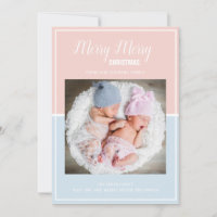 Merry Christmas Pink Baby Blue Twin