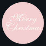 Merry Christmas Pink Classic Round Sticker<br><div class="desc">Merry Christmas Pink Classic Round Sticker from the Pinky Collection.Visit our store for matching products and please contact us if you require any assistance. 
 Yes,  we can colour match to your personal or business signature colour.</div>