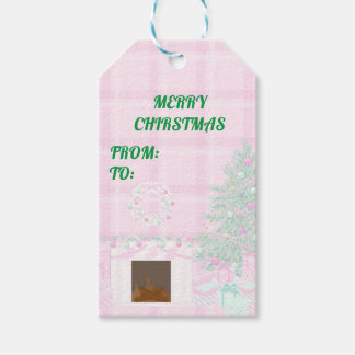 Merry Christmas Pink Gift Tags | Personalised