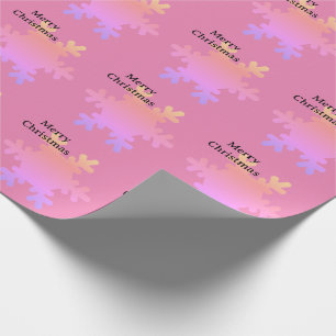 Merry Christmas Pink Gold Snowflake Patterns 2025 Wrapping Paper