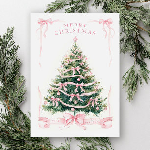 Merry Christmas Pink  Holiday Card