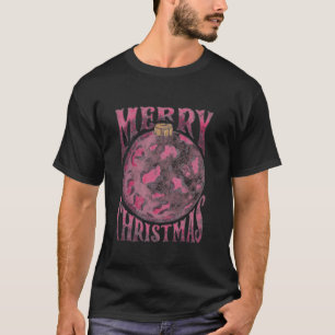 Merry Christmas Pink Leopard Buffalo Plaid Christm T-Shirt