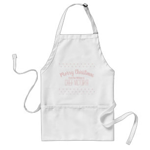 Merry Christmas Pink Personised Name Standard Apron