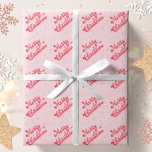 Merry Christmas Pink Retro Stars Holiday Wrapping Paper<br><div class="desc">This pink Christmas wrapping paper features a MERRY CHRISTMAS design in a retro style font with stars and starbursts.</div>