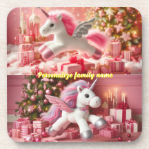 Merry Christmas pink unicorn customise
