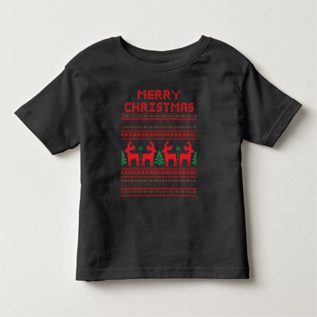 MERRY CHRISTMAS PIXEL ART STYLE T-Shirt (Front)