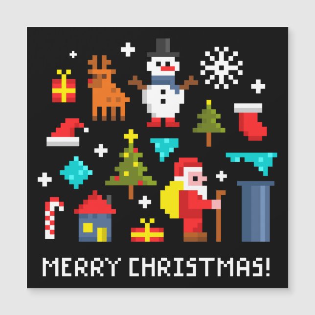 Merry Christmas pixel cartoons (Front)