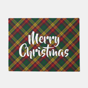 Merry Christmas Plaid Buchanan Tartan Doormat