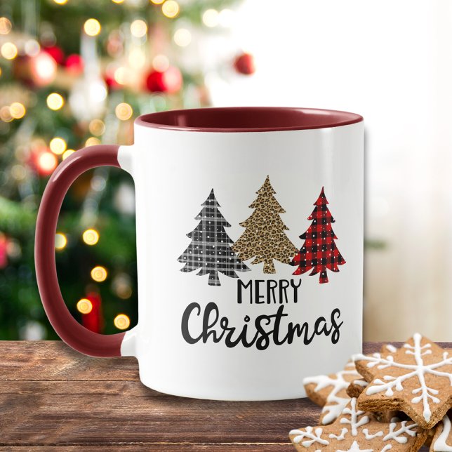 Merry Christmas Plaid Christmas Trees Mug (Creator Uploaded)