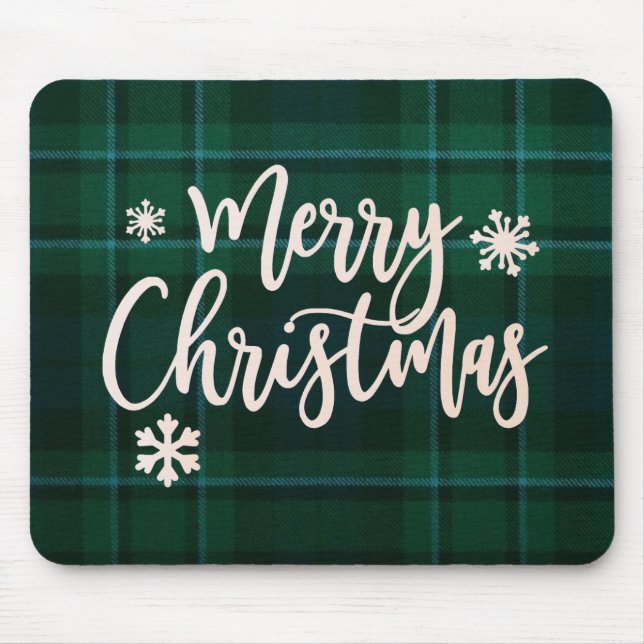 Merry Christmas plaid mousepad (Front)