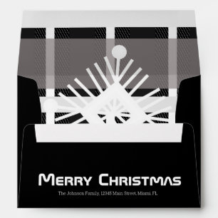 Merry Christmas Plaid  Pattern Theme Holiday Envel Envelope