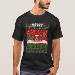 Merry Christmas Plaid Three Santa Reindeer Elf Can T-Shirt<br><div class="desc">Merry Christmas Plaid Three Santa Reindeer Elf Canoes</div>