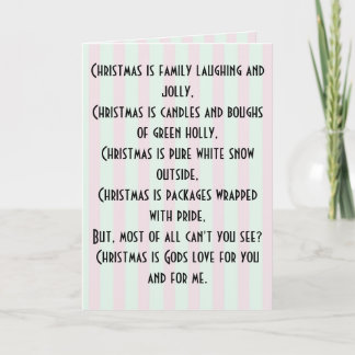Merry Christmas Poem Card