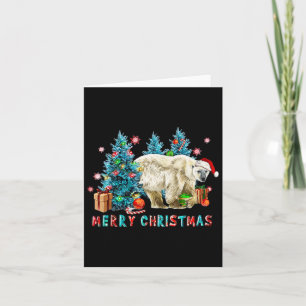 Merry Christmas Polar Bear And Tree Lights Xmas Me Card