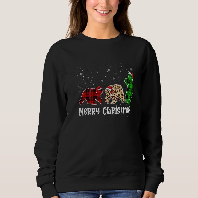 Merry Christmas Polar Bear Animals Leopard Buffalo Sweatshirt (Front)