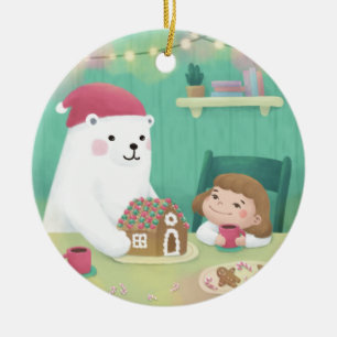 Merry Christmas: Polar Bear & Child Ceramic Tree Decoration