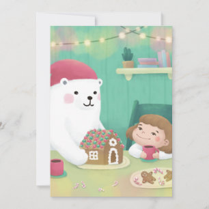 Merry Christmas: Polar Bear & Child Invitation