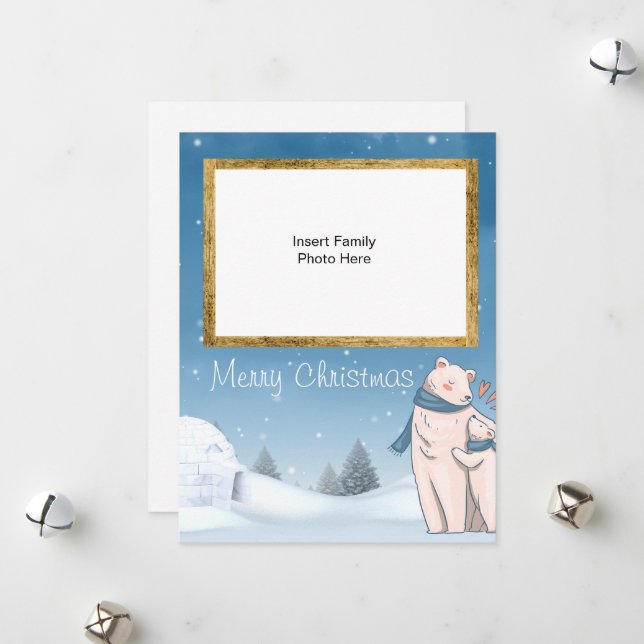 Merry Christmas Polar Bear Holiday Card (Front/Back In Situ)
