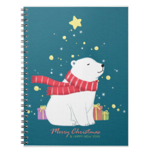 Merry Christmas: Polar Bear Illustration Art Notebook