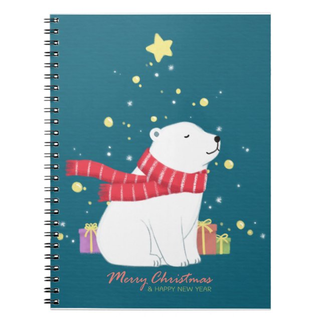 Merry Christmas: Polar Bear Illustration Art Notebook (Front)