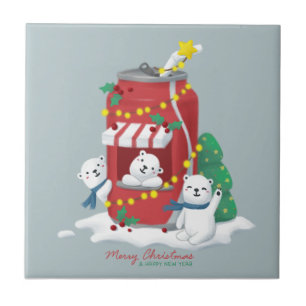 Merry Christmas: Polar Bear & Soda Can Tile