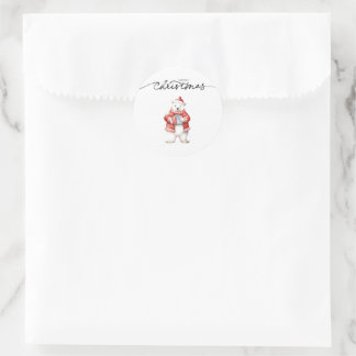 MERRY CHRISTMAS POLAR BEAR STICKERS