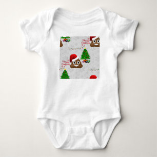 merry christmas poo emoji baby bodysuit